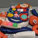 QDRAGON 3 in 1 Baby Walker and Activity Center for Boy, Learning to Walk, Sit to Stand, Early Educational Push Toys with Music Panel for Infant Toddler 12-18 Months Blue