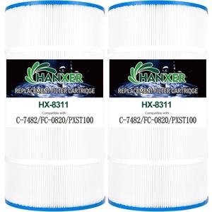 Swimming Pool Filter Replaces for C-8311, Filbur FC-1285, CCX1000RE (CC 1000E), XStream CC1000RE, PXST100, PLFPXST100, 81005, 100 Sq.Ft Filter Cartridge, 2 Pack