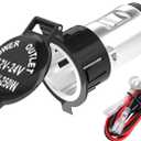 DaierTek Cigarette Lighter Socket DC 12V Car Cigarette Lighter 12 Volt Female Power Outlet Socket Replacement with Cover Wiring Harness for Automotive Truck RV Boat Motorcycle (DR-Y6)