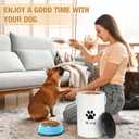 DoubleFill Extra Large 30+14 lbs Metal Dog Food Storage Containers Set of 2 Airtight Dog Treat Snack Jars with Lids and Spoon Farm House Style Big Pet Cookie Storage Bin for Kitchen Counter Gift, White