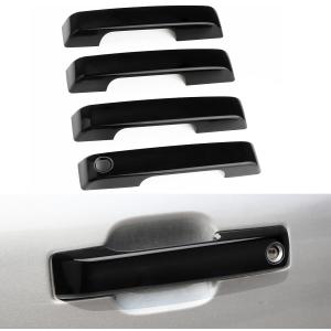 Exterior Door Handle Cover Compatible for Ford F150 2021 2022 2023 2024 Accessories Door Handle Protector Trim (with Key Hole, Glossy Black)