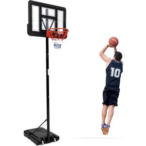 GarveeLife Portable Basketball Hoop 5.2-10 ft Adjustable Basketball Goal System, 44 in Outdoor Hoop & Goals for Kids, Youth, and Adults in Backyard, Driveway, Garage