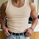 COZYEASE Men's Summer Tank Top Scoop Neck Workout Gym Muscle Tank T-Shirt Sleeveless Undershirt (XXL)