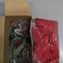 Suclain 24 Pcs Christmas Napkins and Ring Set 12 Red Cloth Napkins and 12 Holder for Fall Winter Holiday Handmade Trees and Pines(Classic)