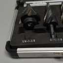 ZELCAN Step Drill Bit Set, 5PCS Four Spiral Flute Step Bits for Metal, 50 Sizes Titanium-Coated HSS Drill Bits with 1/4" Hex Shank for Stainless Steel Aluminum Wood Plastic