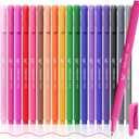 Mr. Pen- Fineliner Pens Colored, 18 Pack, Ergonomic Triangular Colorful Barrels, 0.4mm Fine Liner Pens