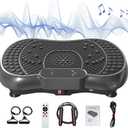 Bigzzia Vibration Plate Exercise Machine for Weight Loss  100-Speed Platform with Remote & Resistance Bands, 450 lbs Capacity  Quiet Full Body Workout for Lymphatic Drainage at Home (black)