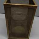 MY SWANKY HOME Contemporary Minimalist Gold Mesh Cage Candle Holders Square Pillar Hurricanes 10"×6"