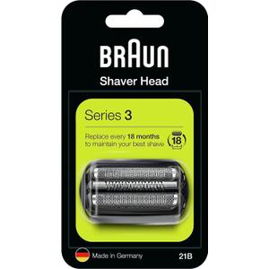 Braun 21B Series 3 Electric Shaver Replacement Foil and Cassette Cartridge - Black