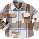Kids Little Boys Girls Baby Long Sleeve Button Down Red Plaid Flannel Shirt Plaid Girl Boy, 120
