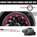 Wheel Rim Protect for Tesla Model Y 21" (2020-2024), Easy-Install Hubcaps Induction Wheel Cover, Scratch-Resistant Car Tire Trim Rings, Stylish Giftable, Brilliant Magenta 4Pcs Model Y Accessories