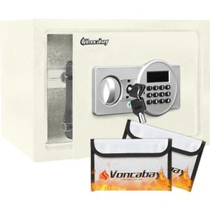 Voncabay Money Safe Box for Home with Digital Keypad, 0.8 Cu. Ft., White