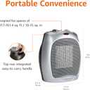 Amazon Basics Ceramic Space Heater, Portable Indoor Heating Solution, With Overheat and Tip-Over Protection, Thermostat, Non-Oscillating, 1500W, Fast Heating, 7.52"D x 6.34"W x 9.45"H, Silver