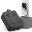 Extension Cord 25 Ft, HANYCONY Surge Protector Power Strip with 8 Outlets 4 USB Ports(2 USB C), Long Cord, Wall Mount, Desk USB Charging Station for Home Office College Dorm Room Essentials