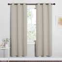 NICETOWN Blackout Curtains for Bedroom, 72 inches Long Curtains & Drapes for Living Room, Thermal Insulated Window Treatment Draperies for Nursery (Natural, 34" by 72")