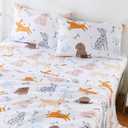 Twin Sheet Set Kids,3 Pieces Breathable Soft Microfiber Bedsheets for Child Boys Girls, Anti Pilling Deep Pockets Easy Care Bed Sheets, Puppy