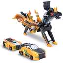 2-in-1 Transformation Dinosaur Car Toy - Magnetic Collision Robot Cars for Kids | Exciting Transforming Play for Boys & Girls | Ideal Birthday (Golden Dragon)