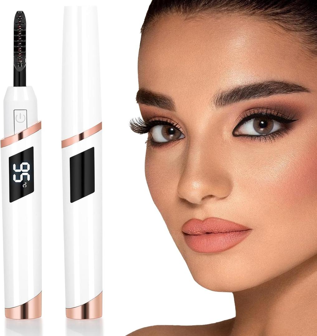 Heated Eyelash Curler for Women, Electric Lash Curler with 10s Fast Heating, 4 Adjustable Temp (65C-95C), 24H Curl, USB-C Rechargeable, Ergonomic Design, Travel-Friendly Makeup Tool Gift (SL-X901)