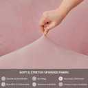 NICEEC Spandex Chair Covers for Dining Chairs Covers Set of 2 Removable Dining Room Chair Covers with Skirt Parson Chair Slipcovers Washable Chair Protector for Kitchen Wedding Banquet(Pink)