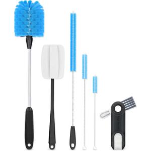 AQUAFIT 6 Pack Water Bottle Brush, Bottle Brushes for Cleaning, Straw Cleaner Brush, Bottle Brush Cleaner, Water Bottle Cleaner Brush, Baby Bottle Brush Set, Bottle Cleaner Brush (Blue)