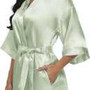 Women's Pure Short Silky Robes Bridesmaid Bride Party Satin Robes Sleepwear