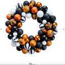 Happy Halloween Wreath for Front Door, 18 Artificial Ball Wreaths Door Decor for Home Halloween Party Decorations (18in)