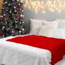 Tudomro 3 Pack Christmas Throw Blankets 50 x 60, 3D Embroidered Snowflake Plush Fleece Blankets, Red White Green Warm Soft Cozy Throw Set for Winter Couch Sofa Bed Decor, Holiday Xmas Gift