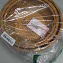 Fruit Basket Set, Wicker Basket Rattan Fruit Bowls, Round Bread Baskets, Handwoven Storage Basket, Natural Serving Bowls Kitchen Counter Dining Room Snack Vegetable 8.7, 10.2, 11.2 (Set of 3)