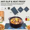 2 Pack 9.5"x14.2" Trivets for Hot Dishes, Hot Pads for Kitchen, Silicone Trivets for Hot Pots and Pans, Hot Plates to Protect Table, Heat Resistant Silicone Trivet Grey (Dark Grey, 9.5"x14.2")