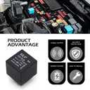 4 PCS 5 Pin Relay, 12V 40A Car Relay Switch, Trim System Components, Replacement for Car Boat Outboard Motor (Black)