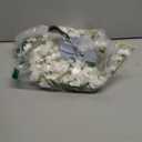 IPOPU White Flowers Artificial Delphinium 9PCS with Clematis Greenery for Wedding & Home Decor