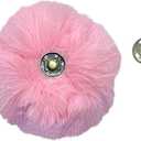 Ouliget Pom Pom Balls,Removeable Button Faux Fur Pom Poms,DIY Creative Crafts Pom poms, Fluffy Balls Fits Art and Decoration Shoes Scarves Bags,Pink, 20 Pieces, 3 Inches