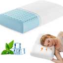 DUMOS Memory Foam Pillows for Sleeping 1 Pack, Bed Pillows for Adults with Washable Cover and Breathable Mesh, Gel Cooling Pillow for Back and Side Sleeper Support, White