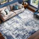 6x9 Ft Large Area Rugs for Living Room, Soft Non-Slip Washable Rugs Modern Abstract Pattern Carpet for Bedroom Indoor Floor Nursery Home Decor (Blue)