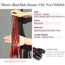 6PCS Hair Extensions Braids 14'' Clip in Braid Extensions Fake Braid Ponytail Hairs Extension Synthetic Braids Clip Ins 3 Styles Braided Hair Pieces for Women Daily Party Use Burgundy