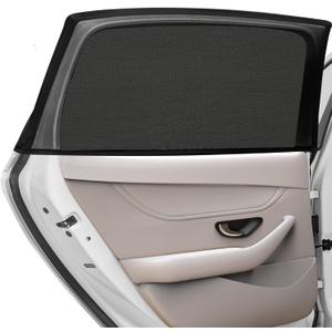 Car Rear Side Window Shade,2 Pack Stretchy Mesh Car Window Screen Sun Shade Mosquito Net Cover Fit for 96% Cars SUVs, Anti-Sun Glare, Reduce UV Rays,Privacy Protection