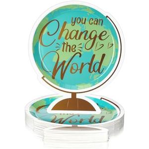 Zhehao 50 Pcs Back to School Paper Plates Teacher Appreciation Plates First Day of School Dinnerware Party Supplies Year Pre K Kindergarten Preschool Graduation Party (Globe) Set of 3