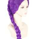 40-inch Purple Long Braid Wig Anime Cosplay Wigs for Halloween Costume Wig