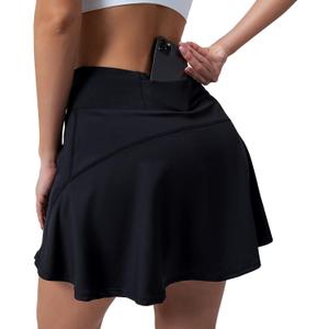 Women's Tennis Skirt High Waisted Pleated Athletic Skorts Skirts for Women with Pockets Sports Casual Skirts (Black, L)