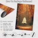 ECUASMR Vintage Cute Halloween Ghost on The Swing Print Spooky Ghost Painting for Autumn Cottagecore Decor Gothic Fall Wall Art Aesthetic Family Room Decor 16X24 in Unframed