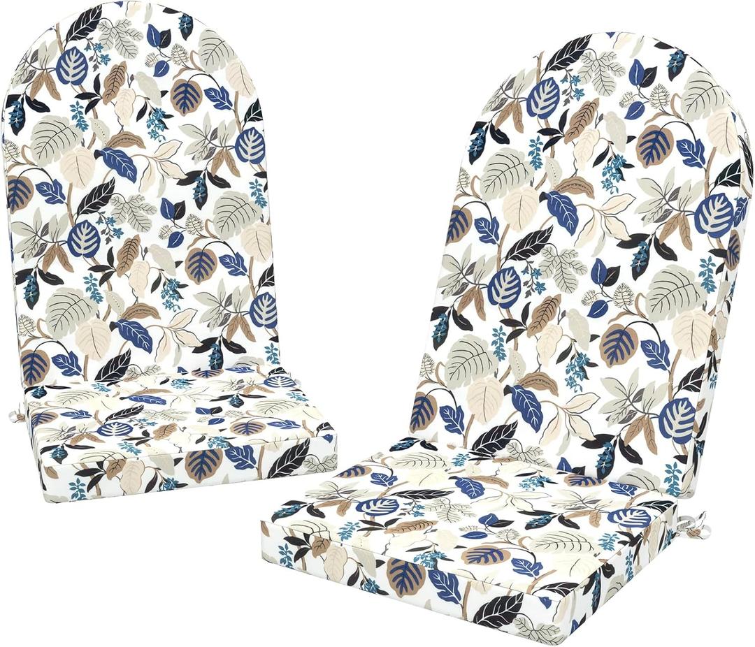 Outdoor Foam Adirondack Cushion, Water Repellent Foam Cushion for Adirondack Chairs Patio Furniture, 44 x 19 Inch, Breeze Leaves Beige