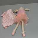 Lilly The Bunny | Beautiful Cream Cotton Linen Plush Doll with Floppy Ears, Arms & Legs | Authentic Pink Ballerina Tutu, Slippers & Cuddly Fur Top | Soothing Hand Stitched Face