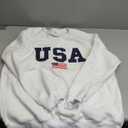 USA Flag Graphic Sweatshirt for 4th of July – Unisex Pullover for Women and Men, 80% Cotton, Perfect for Independence Day (White, Large)