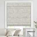 UNISHADES no Drill Cordless Roman Shades for Windows, 33" W 64" H - 100% Blackout - Linen - Beige