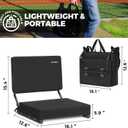 HUTMANG Chair - Stadium Seat with Back Support, Padded Foam Backs, 330LBS Weight Support, Portable, Foldable, Black