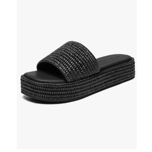 Athlefit Women's Slip On Platform Sandals Casual Bohemia Open Toe Summer Beach Flatform Slide Sandals, Size 10