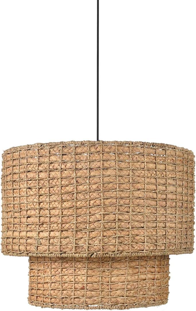 Arturesthome Rustic Pendant Light Fixture, Woven Rattan Lampshade Coastal Hanging Lighting, Adjustable Vintage Farmhouse Chandelier Lamp Shade for Kitchen Island Dining Room (15.7in * 12.5in) Arturesthome Rustic Pendant Light Fixture, Woven Rattan Lampshade Coastal Hanging Lighting, Adjustable Vintage Farmhouse Chandelier Lamp Shade for Kitchen Island Dining Room (15.7in * 12.5in)