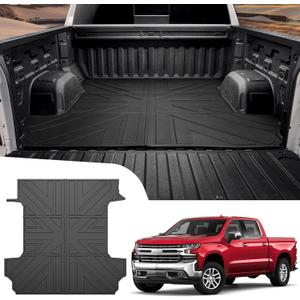 Truck Bed Liner for 2019-2024 Chevrolet Silverado/GMC Sierra 1500 5.8ft Bed Mat TPE All Weather Truck Bed Floor Liner for 2023 2024 Chevy Silverado/GMC Sierra 1500 Crew Cab Accessories