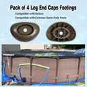 4-Pack Leg End Caps Footings 5 1/4" x 3 5/8"x1" for Frame Vertical Legs 2.5" x 1.75", Leg Caps Compatible with Coleman 18ft x 48in, 24ft x 52in, 22ft x 52in Round Above Ground Pool Foot Supports