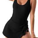 Eomenie One Piece Swimdress Swimsuits for Women Tummy Control Swim Dresses Skirt Bathing Suit Size XL